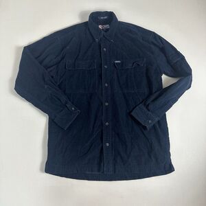 Vintage Chaps Ralph Lauren Button Up Shirt Mens Medium Corduroy Long Sleeve Blue